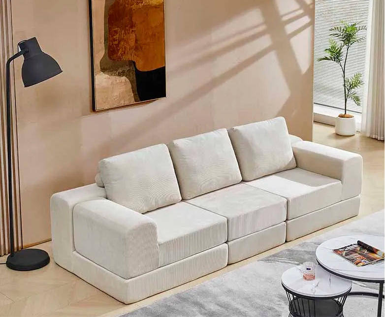 Modern Corduroy Modular Sofa Bed for Living Room Compressed