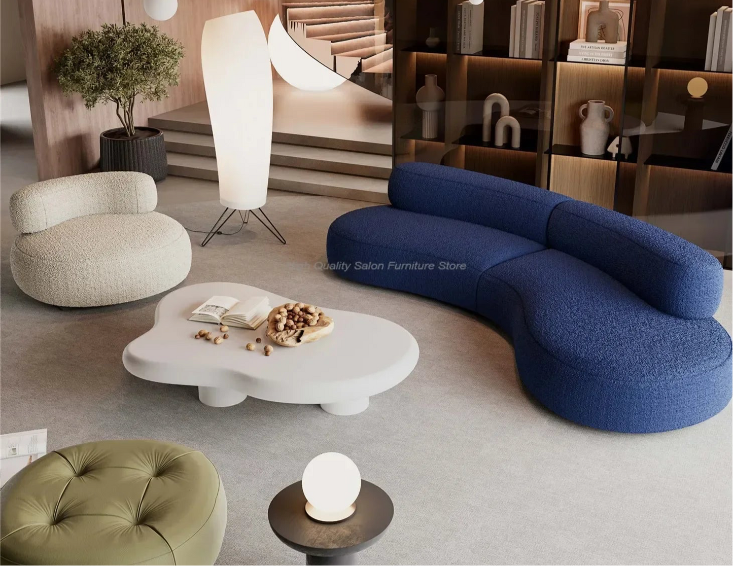 Nordic Luxury Curved Fabric Sofa - Italian Minimalist Design Compressed