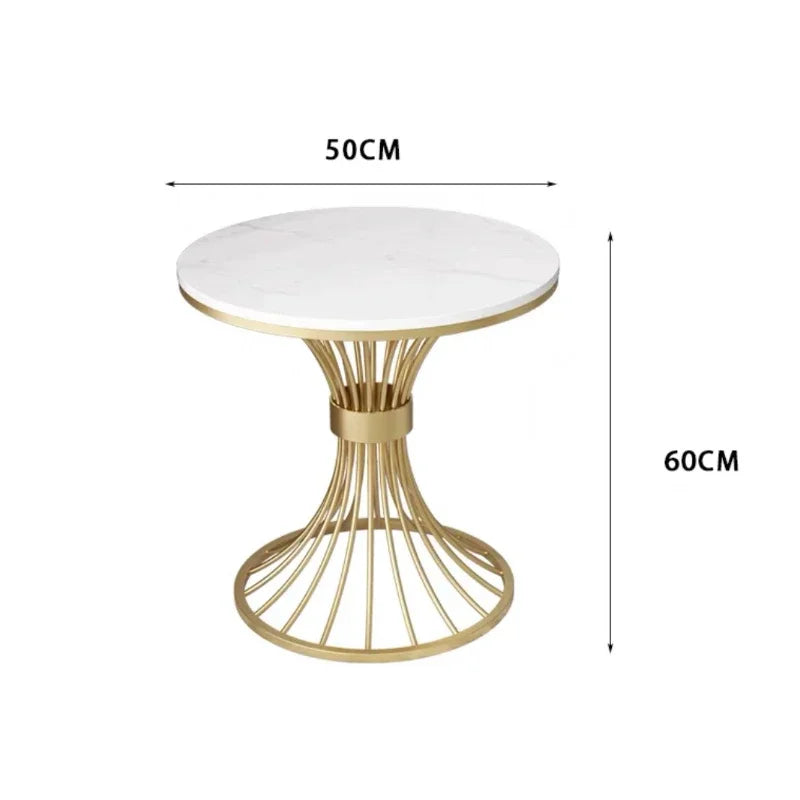 Nordic Marble Round Side Table - Luxury Living Room Furniture