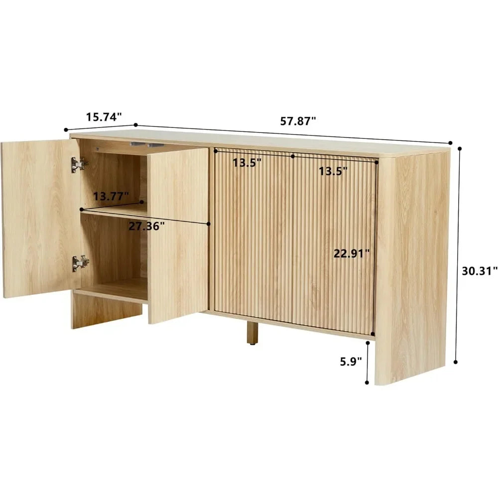 Modern Accent Storage Cabinet with Fluted Doors