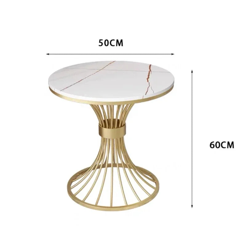 Nordic Marble Round Side Table - Luxury Living Room Furniture