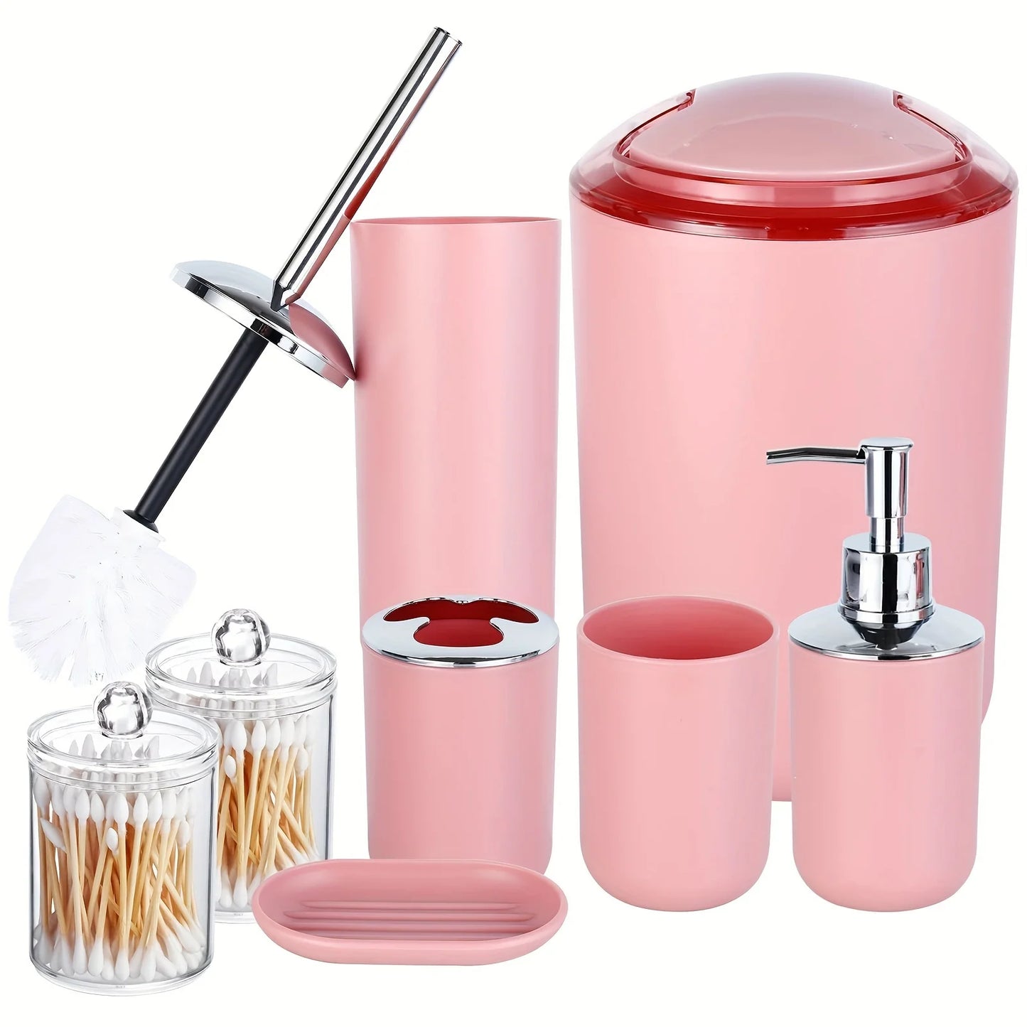 9-Piece Pink Bathroom Accessory Set