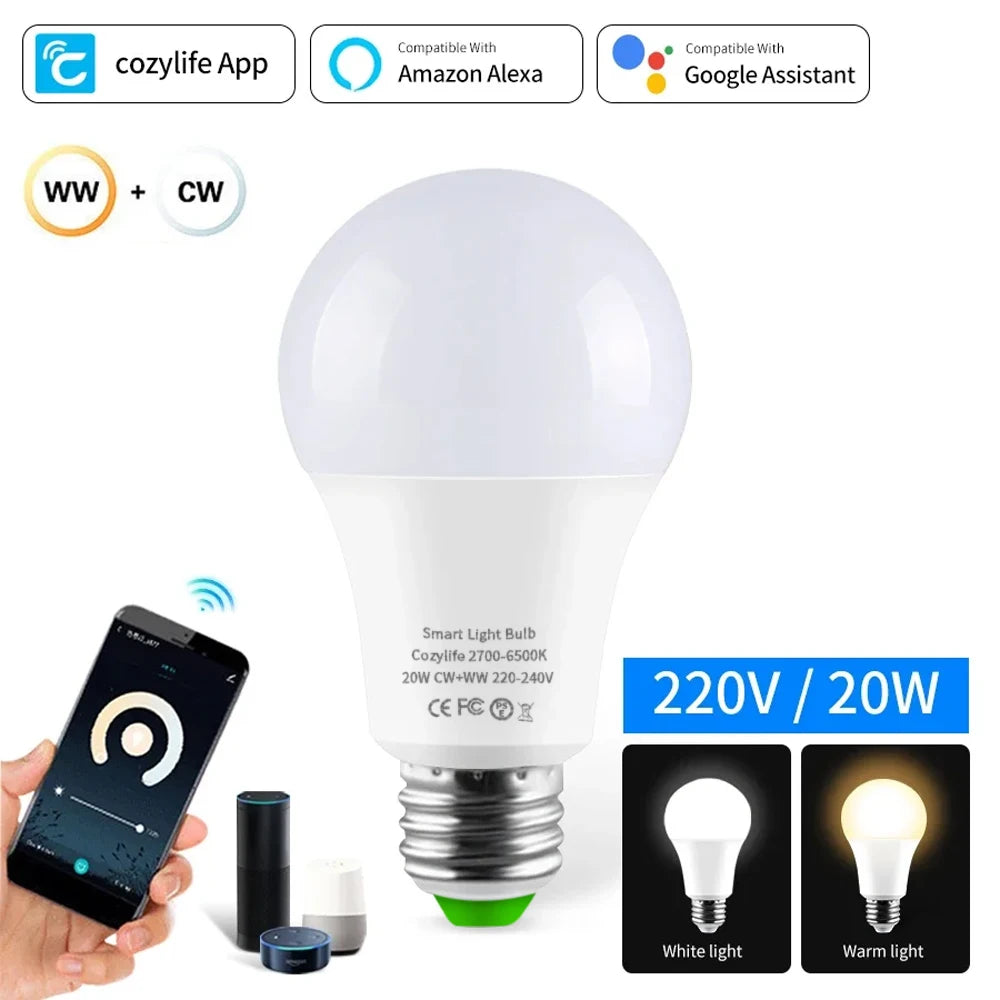 E27 WiFi Smart LED Light Bulb - Dimmable & APP Controlled