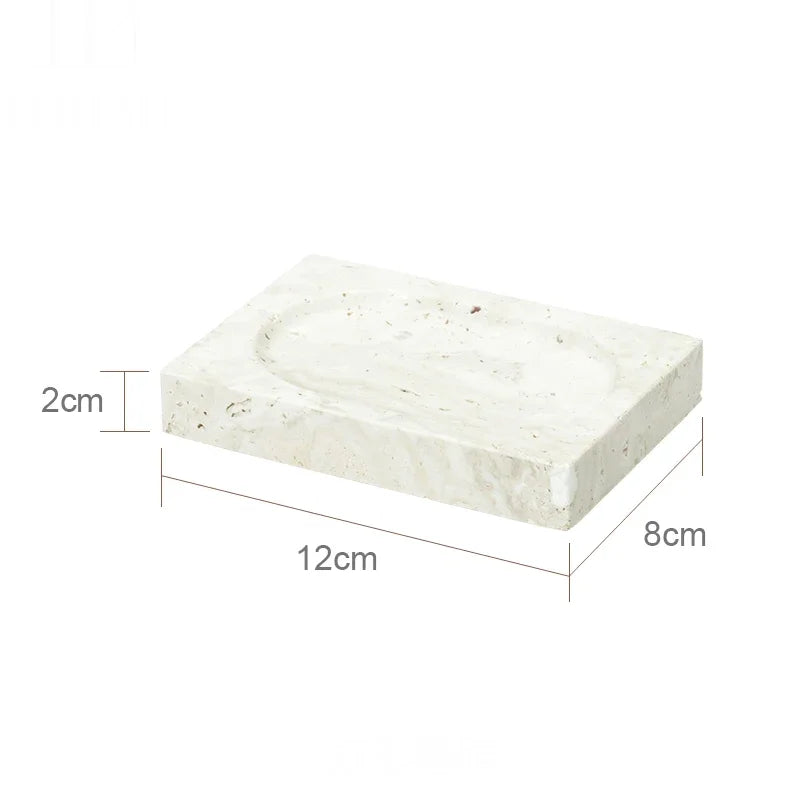 Beige Travertine Bathroom Set - Natural Marble Stone Accessories