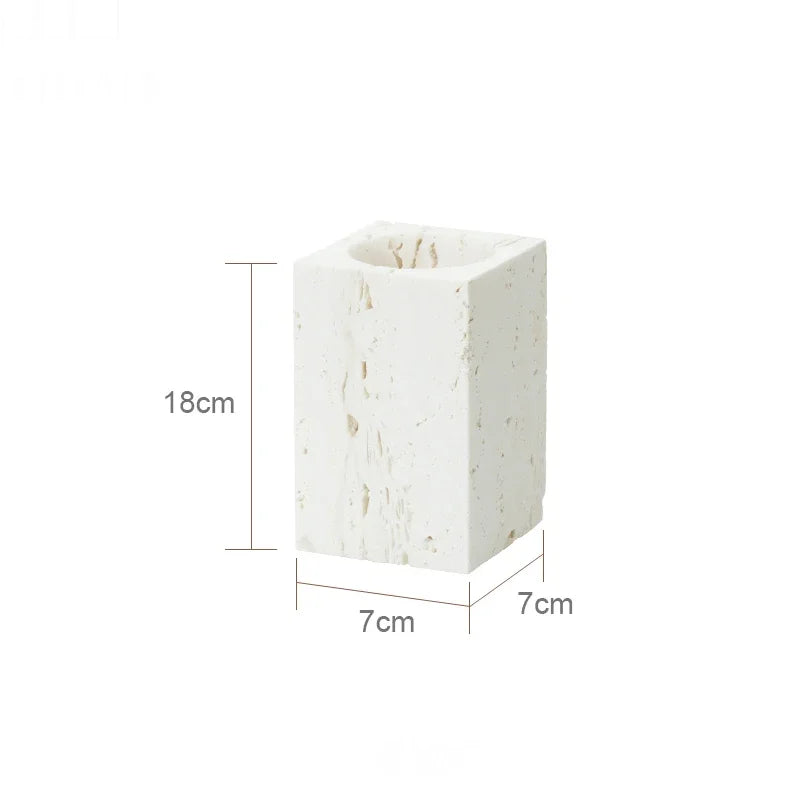 Beige Travertine Bathroom Set - Natural Marble Stone Accessories