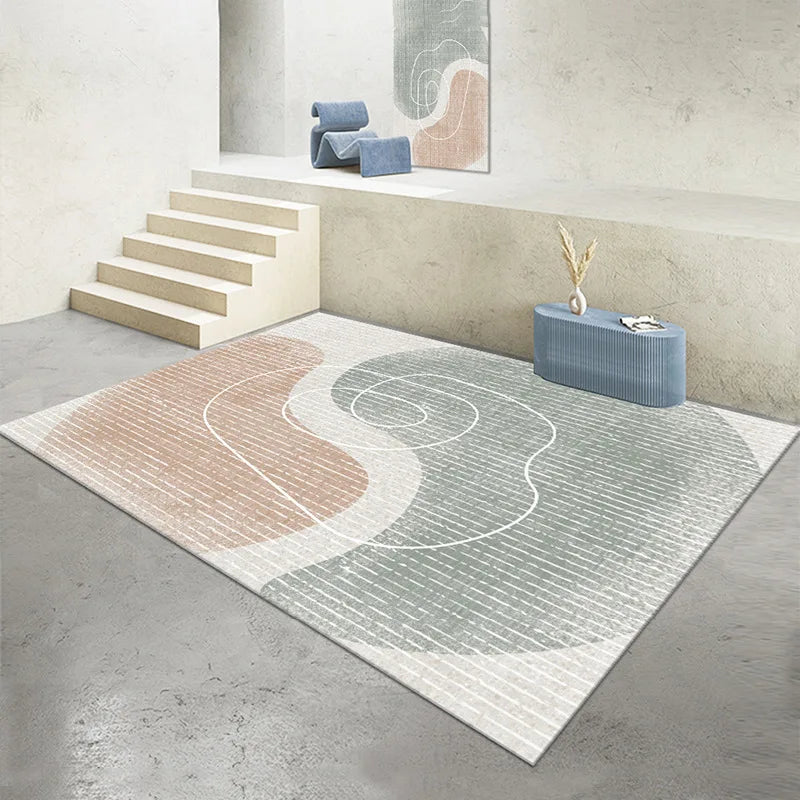 Wabi-sabi living room carpet floor mat Nordic geometric light luxury carpet full shop home room bedroom bed blanket - HOMELIVING
