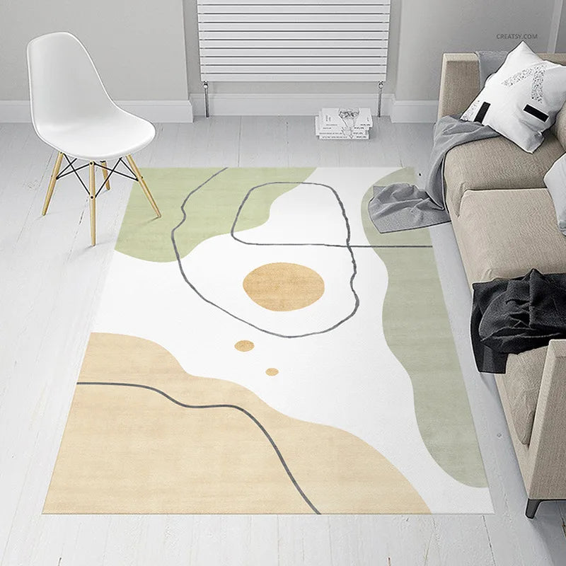 Wabi-sabi living room carpet floor mat Nordic geometric light luxury carpet full shop home room bedroom bed blanket - HOMELIVING