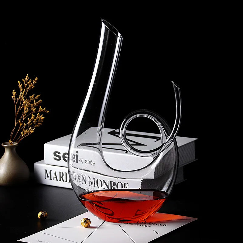 Decanter 1500ML Crystal High Grade Swan Spiral Wine Decanter Creative Wine Separator Champagne Wine Bottle For Family Bar - HOMELIVING