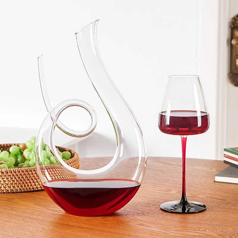 Decanter 1500ML Crystal High Grade Swan Spiral Wine Decanter Creative Wine Separator Champagne Wine Bottle For Family Bar - HOMELIVING