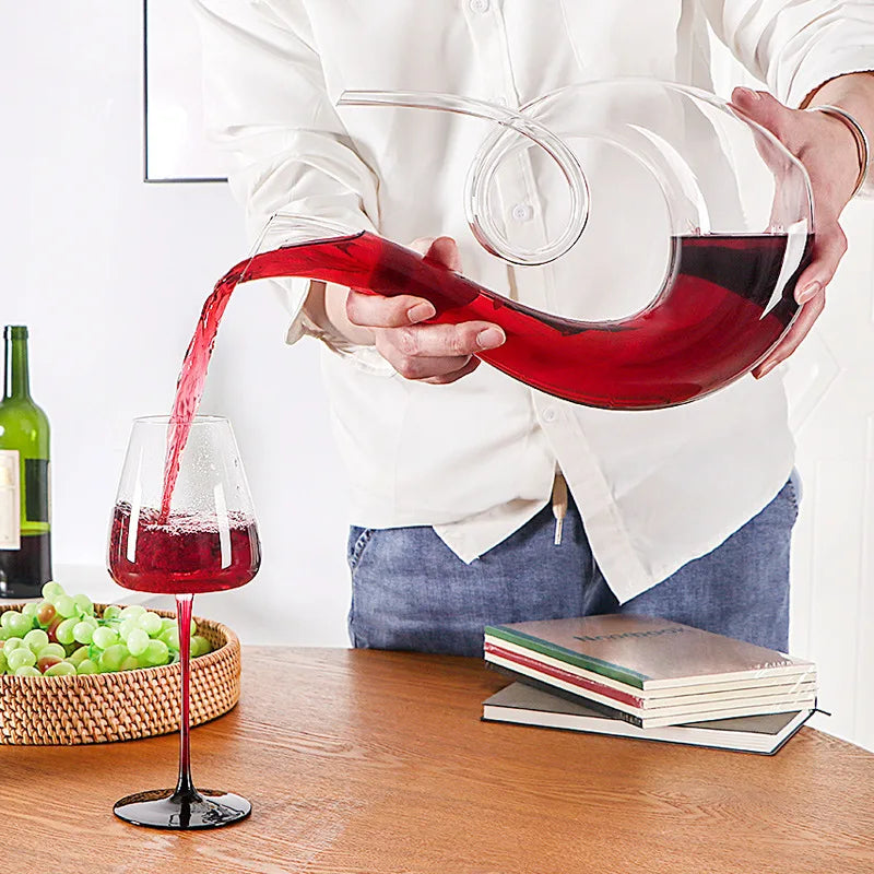 Decanter 1500ML Crystal High Grade Swan Spiral Wine Decanter Creative Wine Separator Champagne Wine Bottle For Family Bar - HOMELIVING