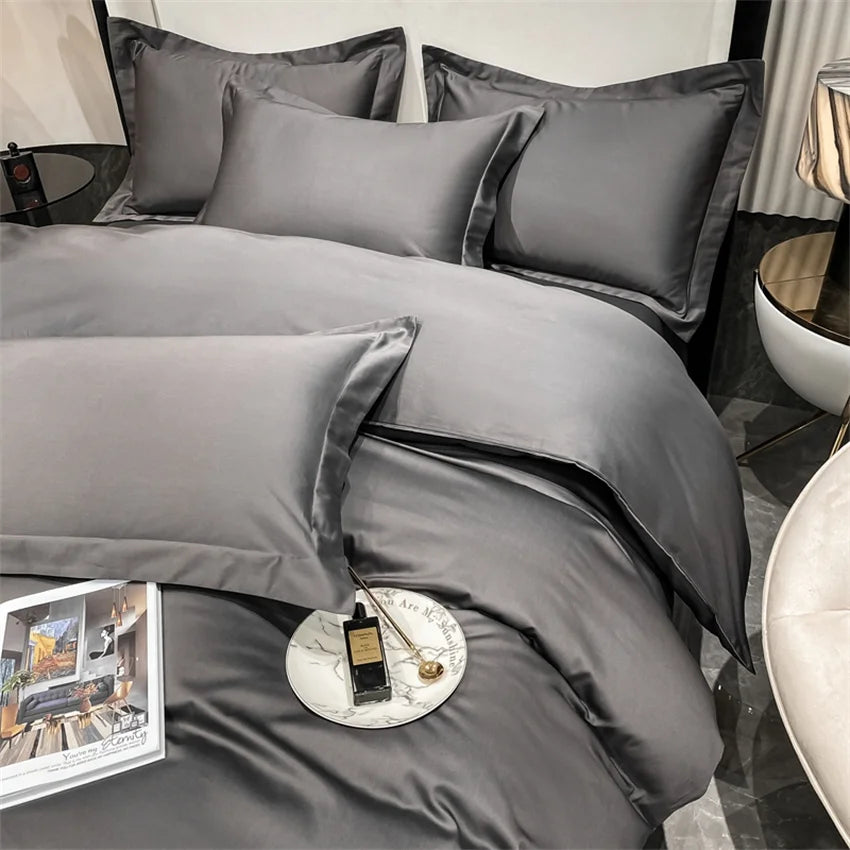 Luxury Bedding Set 100% Egyptian Cotton Duvet Cover Pillowcase Ru Europe Double Queen King Size Bed Linen Soft Bed Sheet Sets - HOMELIVING