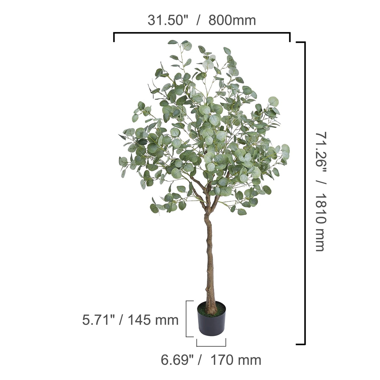 VEVOR Artificial Olive Tree 4/5/6 FT Tall Faux Plant Secure PE Material & Anti-Tip Tilt Protection Low-Maintenance Tree for Home - HOMELIVING