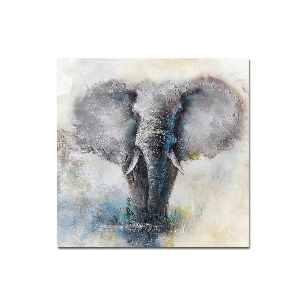 Abstract Animal Oil Painting Wild Elephant Deer Elk Posters and Prints Wall Art Picture for Living Room Decor - HOMELIVING