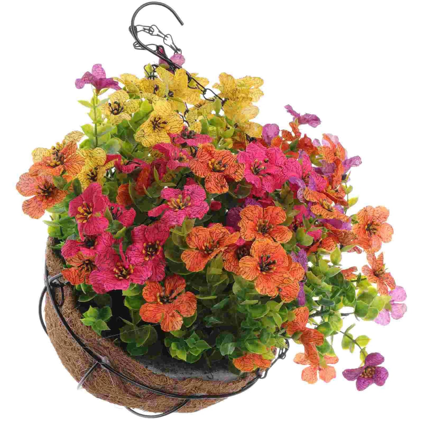 Simulation Basket Plant Hanging Outdoor Ornament Flowers Yard Decor Flowerpot Faux Artificial Pots - HOMELIVING