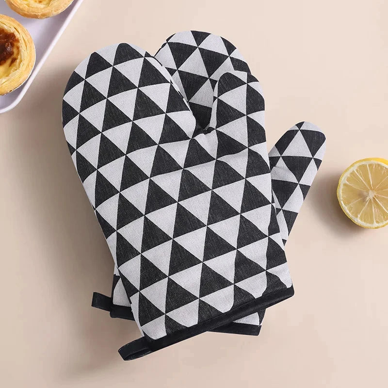 Oven Baking Gloves Oven Mitts Microwave Oven Gloves High-temperature Resistant Linen Gloves Kitchen Baking Tools Bakeware - HOMELIVING