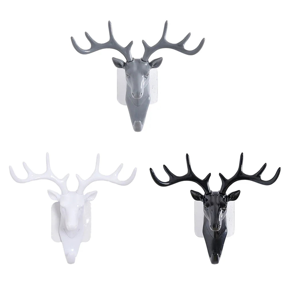 Hanging Coat Hooks Wall Mounted Animal Shaped Deer Giraffe Head Hook Home Decoration Living Room Bedroom Bathroom Accessories - HOMELIVING