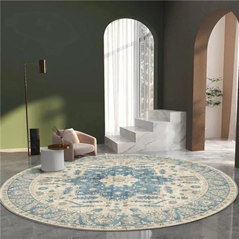 Moroccan Style Living Room Decoration Round Carpet Large Area Rugs for Bedroom Home Rocking Chair Floor Mat Washable Lounge Rug - HOMELIVING