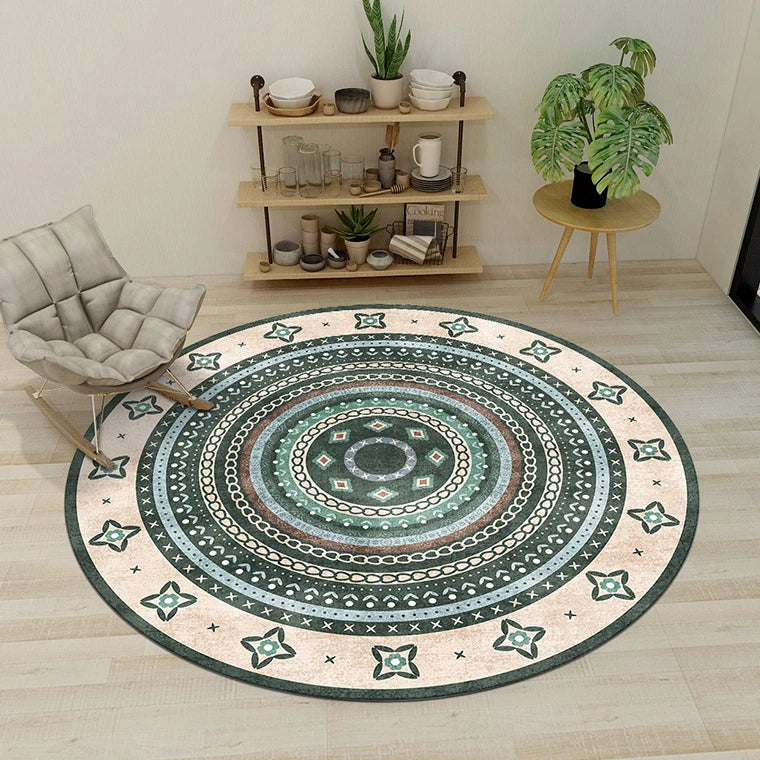 Moroccan Style Living Room Decoration Round Carpet Large Area Rugs for Bedroom Home Rocking Chair Floor Mat Washable Lounge Rug - HOMELIVING