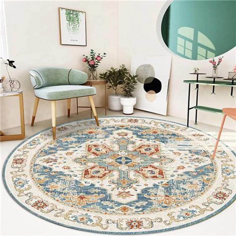 Moroccan Style Living Room Decoration Round Carpet Large Area Rugs for Bedroom Home Rocking Chair Floor Mat Washable Lounge Rug - HOMELIVING