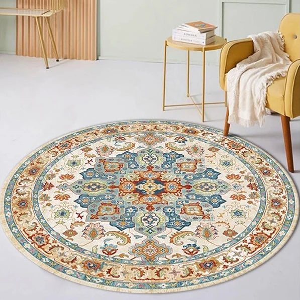 Moroccan Style Living Room Decoration Round Carpet Large Area Rugs for Bedroom Home Rocking Chair Floor Mat Washable Lounge Rug - HOMELIVING