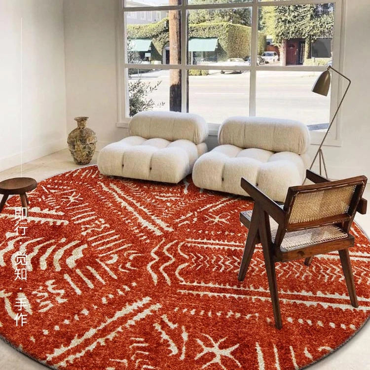 Moroccan Style Living Room Decoration Round Carpet Large Area Rugs for Bedroom Home Rocking Chair Floor Mat Washable Lounge Rug - HOMELIVING
