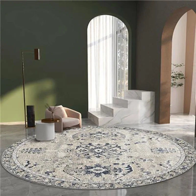 Moroccan Style Living Room Decoration Round Carpet Large Area Rugs for Bedroom Home Rocking Chair Floor Mat Washable Lounge Rug - HOMELIVING