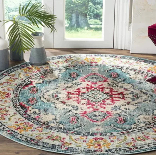 Moroccan Style Living Room Decoration Round Carpet Large Area Rugs for Bedroom Home Rocking Chair Floor Mat Washable Lounge Rug - HOMELIVING