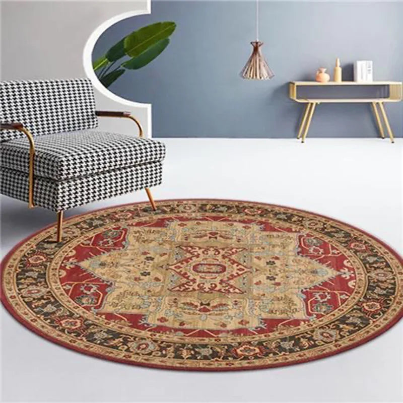 Moroccan Style Living Room Decoration Round Carpet Large Area Rugs for Bedroom Home Rocking Chair Floor Mat Washable Lounge Rug - HOMELIVING