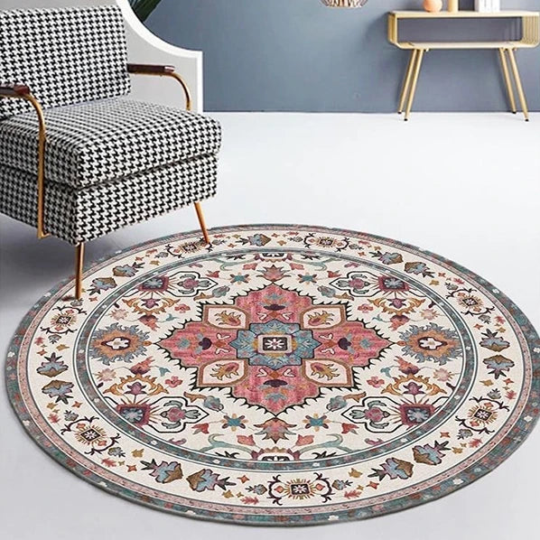 Moroccan Style Living Room Decoration Round Carpet Large Area Rugs for Bedroom Home Rocking Chair Floor Mat Washable Lounge Rug - HOMELIVING