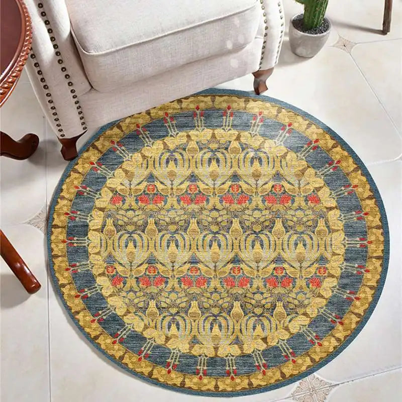 Moroccan Style Living Room Decoration Round Carpet Large Area Rugs for Bedroom Home Rocking Chair Floor Mat Washable Lounge Rug - HOMELIVING