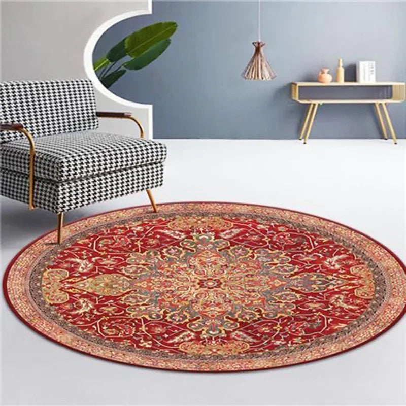 Moroccan Style Living Room Decoration Round Carpet Large Area Rugs for Bedroom Home Rocking Chair Floor Mat Washable Lounge Rug - HOMELIVING