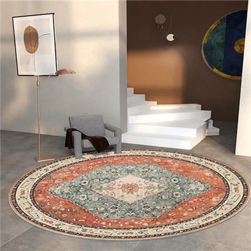 Moroccan Style Living Room Decoration Round Carpet Large Area Rugs for Bedroom Home Rocking Chair Floor Mat Washable Lounge Rug - HOMELIVING