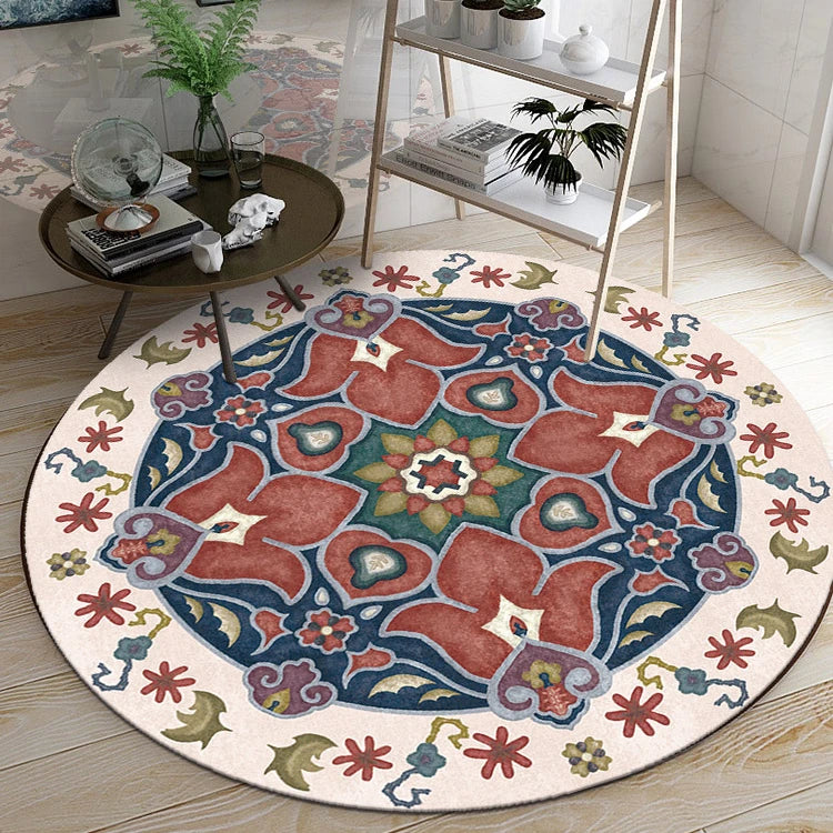 Moroccan Style Living Room Decoration Round Carpet Large Area Rugs for Bedroom Home Rocking Chair Floor Mat Washable Lounge Rug - HOMELIVING