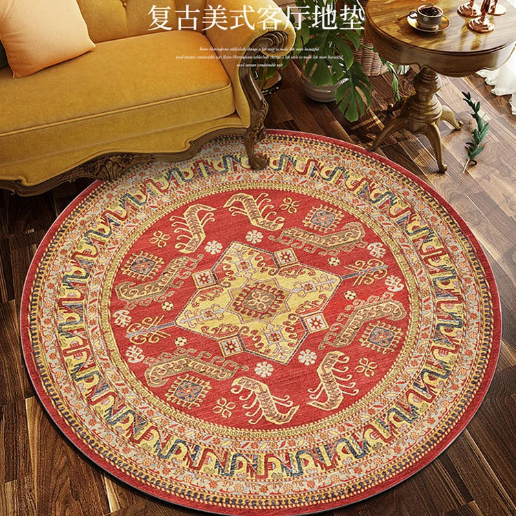Moroccan Style Living Room Decoration Round Carpet Large Area Rugs for Bedroom Home Rocking Chair Floor Mat Washable Lounge Rug - HOMELIVING