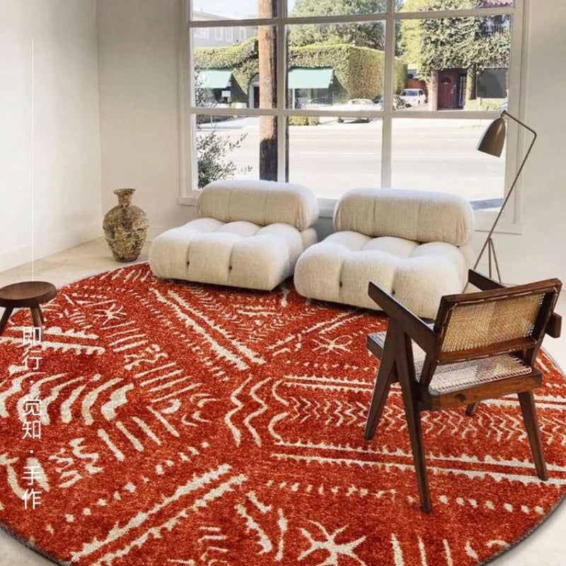 Moroccan Style Living Room Decoration Round Carpet Large Area Rugs for Bedroom Home Rocking Chair Floor Mat Washable Lounge Rug - HOMELIVING