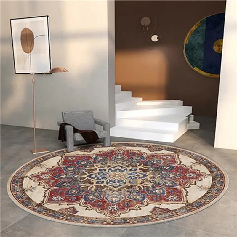 Moroccan Style Living Room Decoration Round Carpet Large Area Rugs for Bedroom Home Rocking Chair Floor Mat Washable Lounge Rug - HOMELIVING