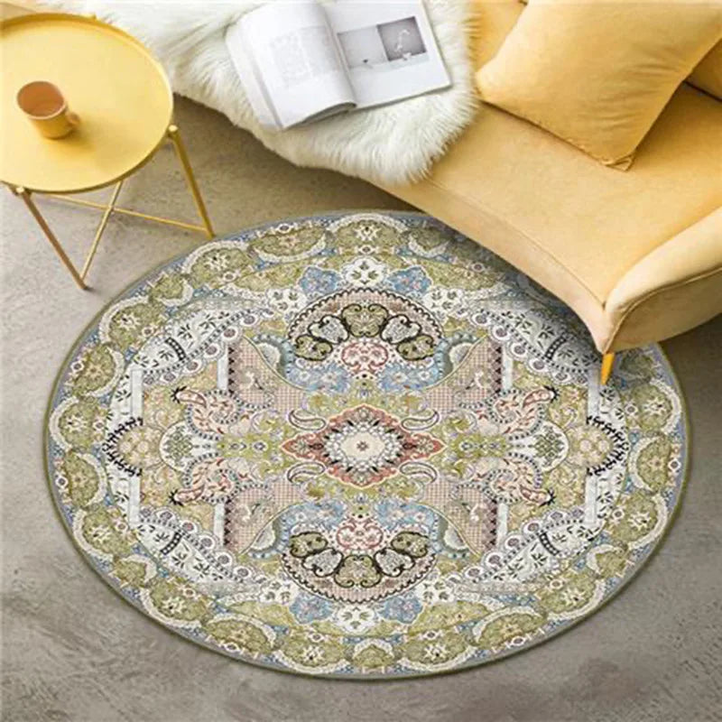 Moroccan Style Living Room Decoration Round Carpet Large Area Rugs for Bedroom Home Rocking Chair Floor Mat Washable Lounge Rug - HOMELIVING