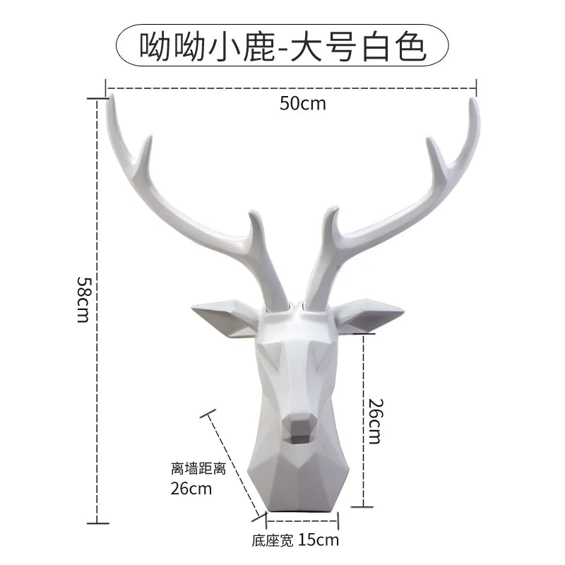 Luxurious Deer Head Wall Hanging Creative Living Room Background Wall Decoration Pendant Simple Porch Aisle Home Wall Decoration - HOMELIVING