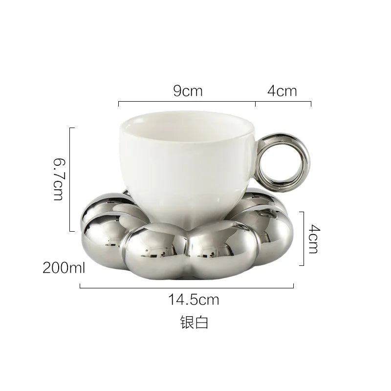 Personalized Mug Silver Ceramic Mug Coffee Cup For Drinking Tea In The Afternoon Nordic Style Teacher Gift - HOMELIVING