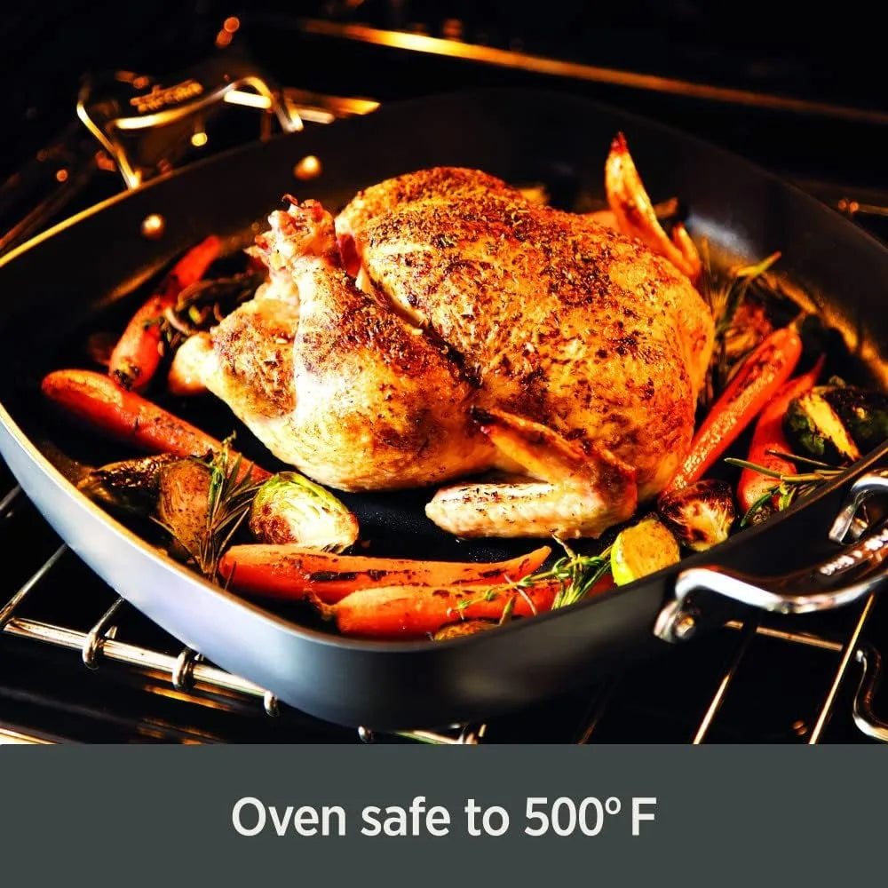 Essentials Hard Anodized Nonstick Sauce Pan Set 4 Piece, 2.5, 4 Quart Oven Broiler Safe 500F Pots and Pans, Cookware Black - HOMELIVING