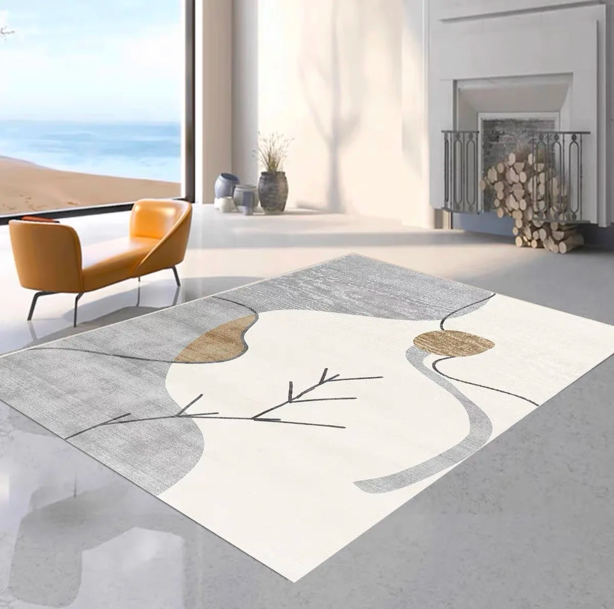 VIKAMA Simple Crystal Velvet Living Room Sofa Tea Table Large Area Easy to Care Carpet Bedroom Bed Decoration Non-Slip Mat - HOMELIVING