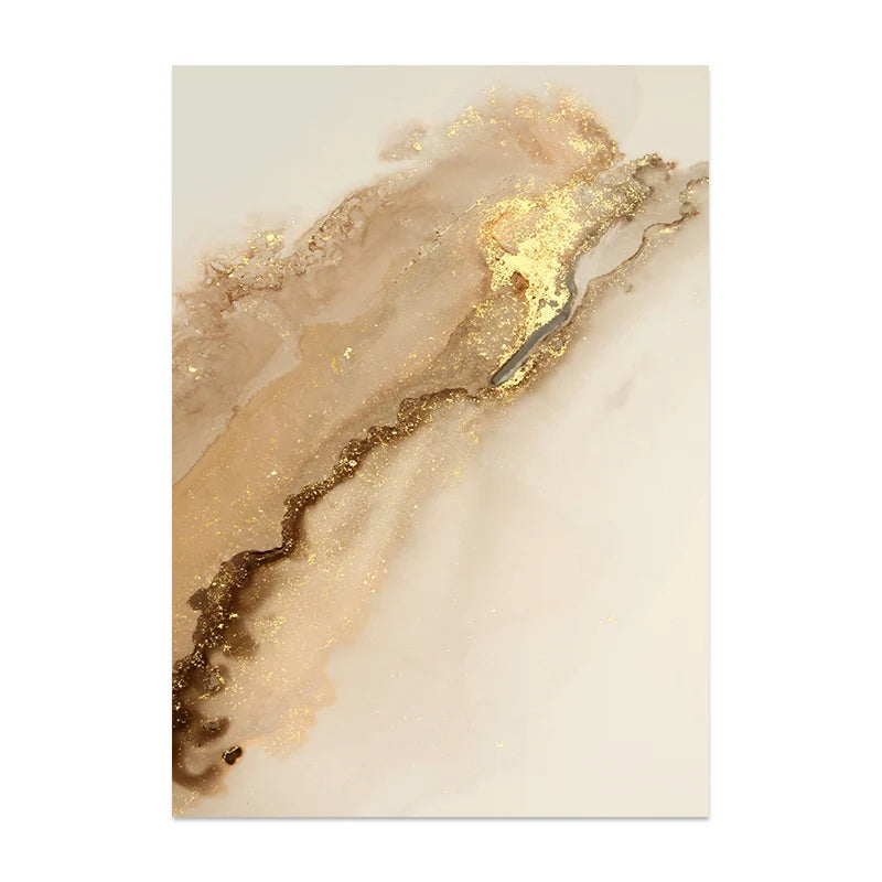 Luxury Abstract Beige Gold Marble Posters Print Modern Wall Art Canvas Painting Pictures Living Room Interior Home Decoration - HOMELIVING