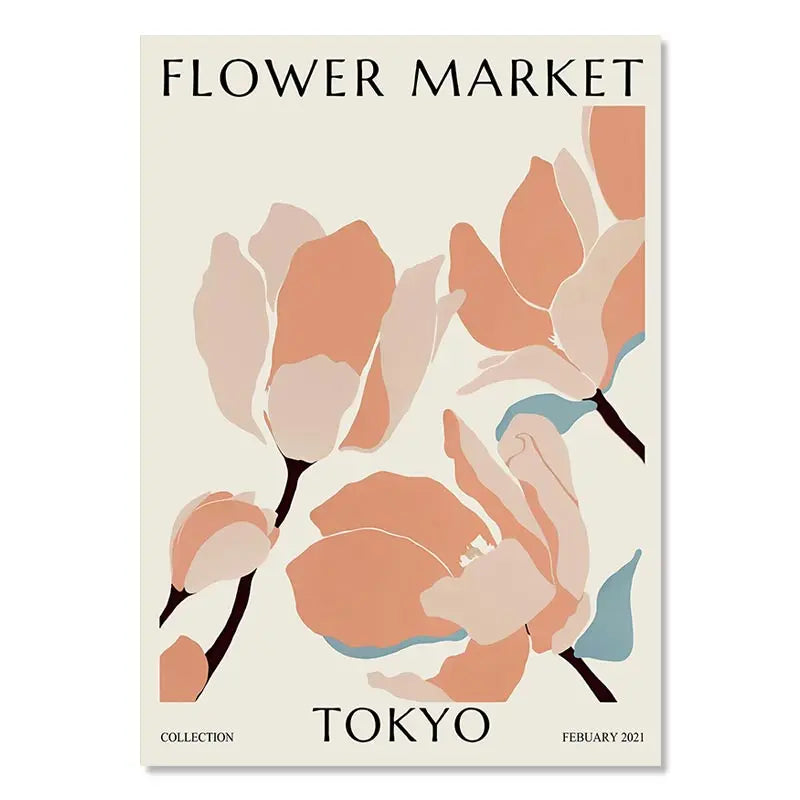 Flower Market Matisse Wall Art Canvas Painting Nordic Posters and Prints Abstract Botanical Wall Pictures for Living Room Decor - HOMELIVING