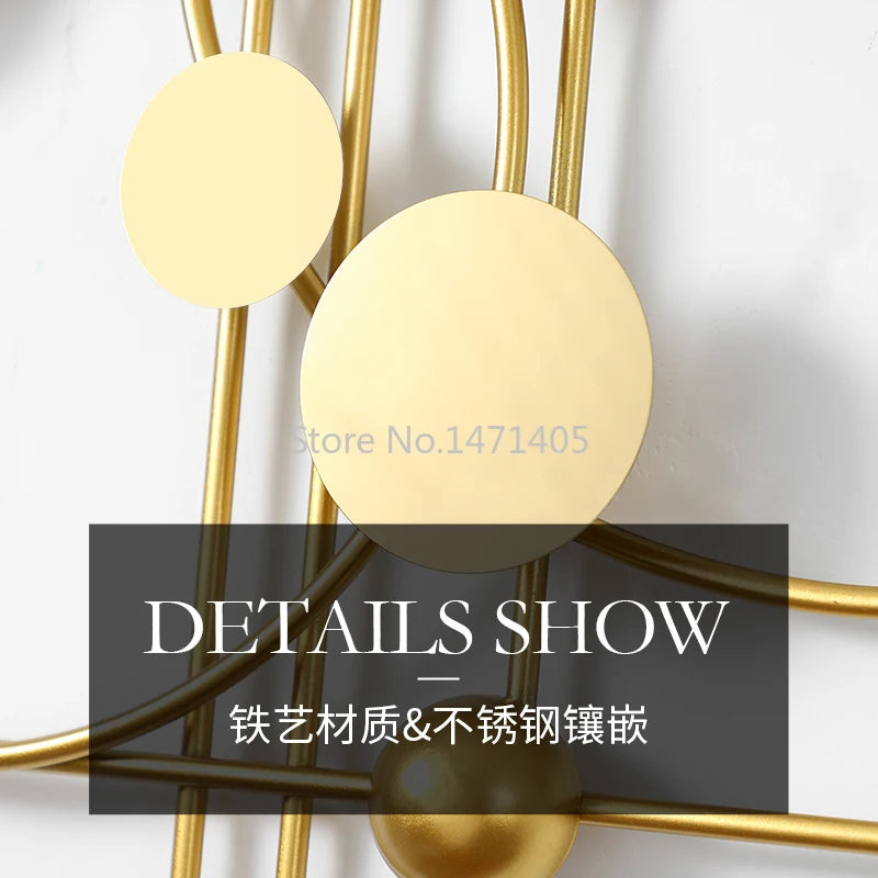 European simple light luxury iron wall decoration living room metal 3D pendant creative restaurant home decoration - HOMELIVING