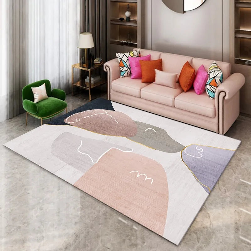Feather Large Carpet Living Room Decor Mat Non-slip Doormats Bathroom Kitchen Foot Pad Washable Rugs for Home Bedroom Bedside - HOMELIVING