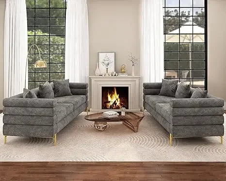 Oversize Sofa-Bouclé Sofa Couch, Deep Seat Sofa York Sofa for Living Room, Cloud Sofa(Dark Grey) - HOMELIVING