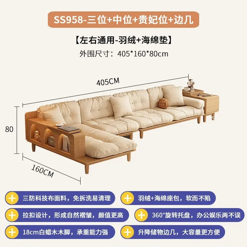 Sofa Modern Minimalist Living Room Cloud Sofa down Fabric Sofa Combination - HOMELIVING