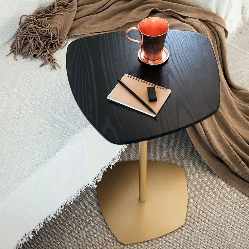 Modern Simple Creative Black Solid Wood Living Room Bedroom Bedside Balcony Ins Coffee Small Table Corner Table Coffee Tables - HOMELIVING