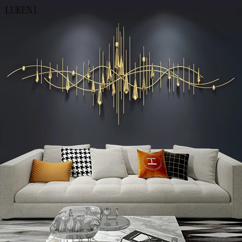 Nordic Light Luxury Wall Decorations Living Room Metal Modern Ornaments Bedroom Decorations Sofa Background Wall Pendants - HOMELIVING