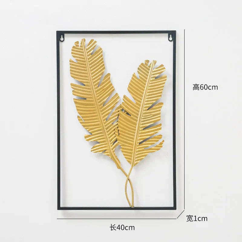 Wall Hanging Decoration Ornament Modern Light Luxury Wrought Iron Crafts Pendant Art Aesthetic Living Room Hotel Shop Decor - HOMELIVING